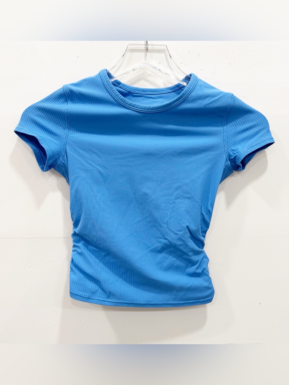 Lululemon All It Takes Back Twist Ribbed Short Sleeve Shirt Blue